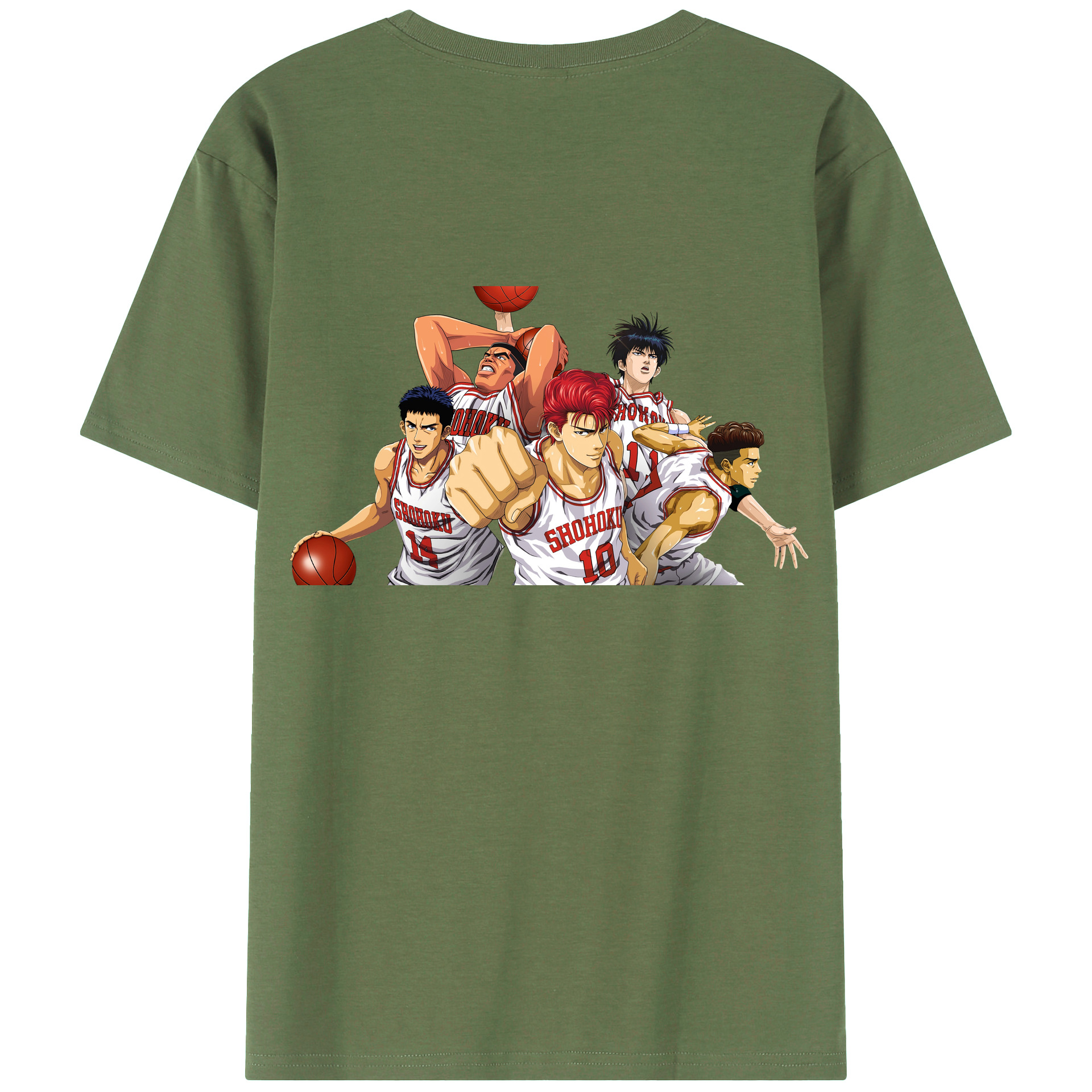 （画像用） SLAM DUNK／スラムダンク 綿100％ メンズ半袖Tシャツ（バックプリント） 通気性